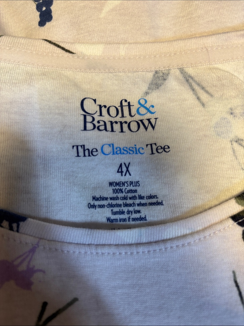 Croft & Barrow Lavender Floral Short Sleeve Tee - Picture 2 of 2